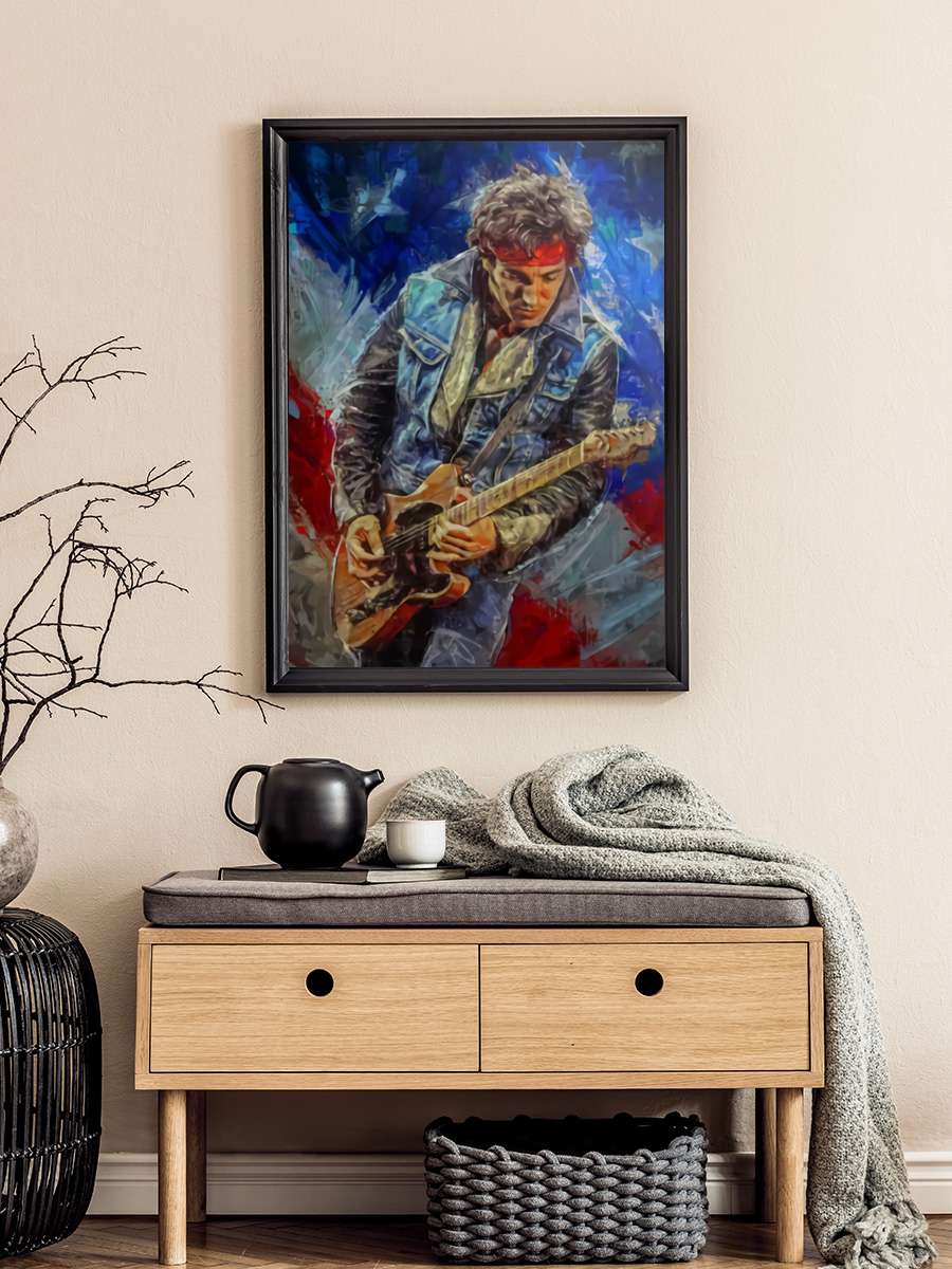 Bruce #Springsteen American Müzik Poster Tablo Siyah Çerçeveli Yüksek Kalite Müzik Duvar Tablo