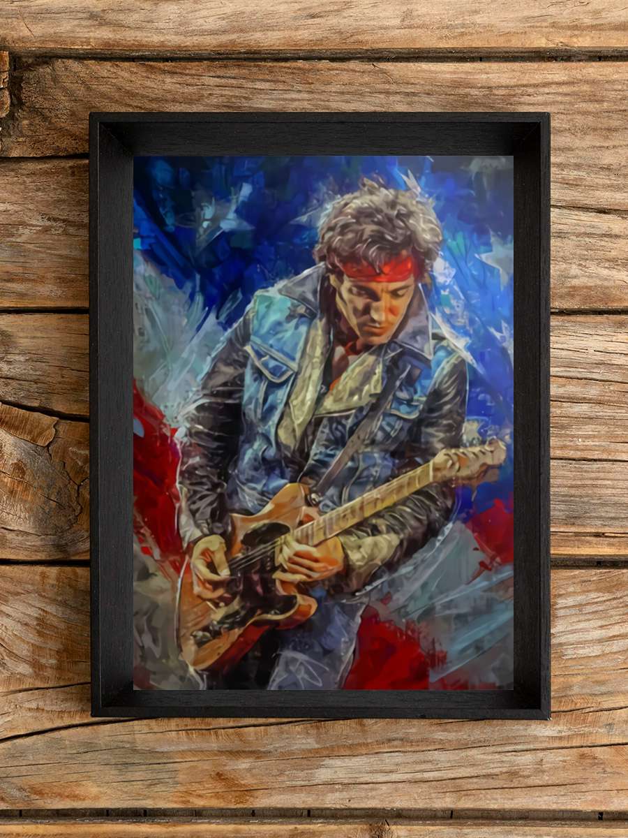 Bruce #Springsteen American Müzik Poster Tablo Siyah Çerçeveli Yüksek Kalite Müzik Duvar Tablo