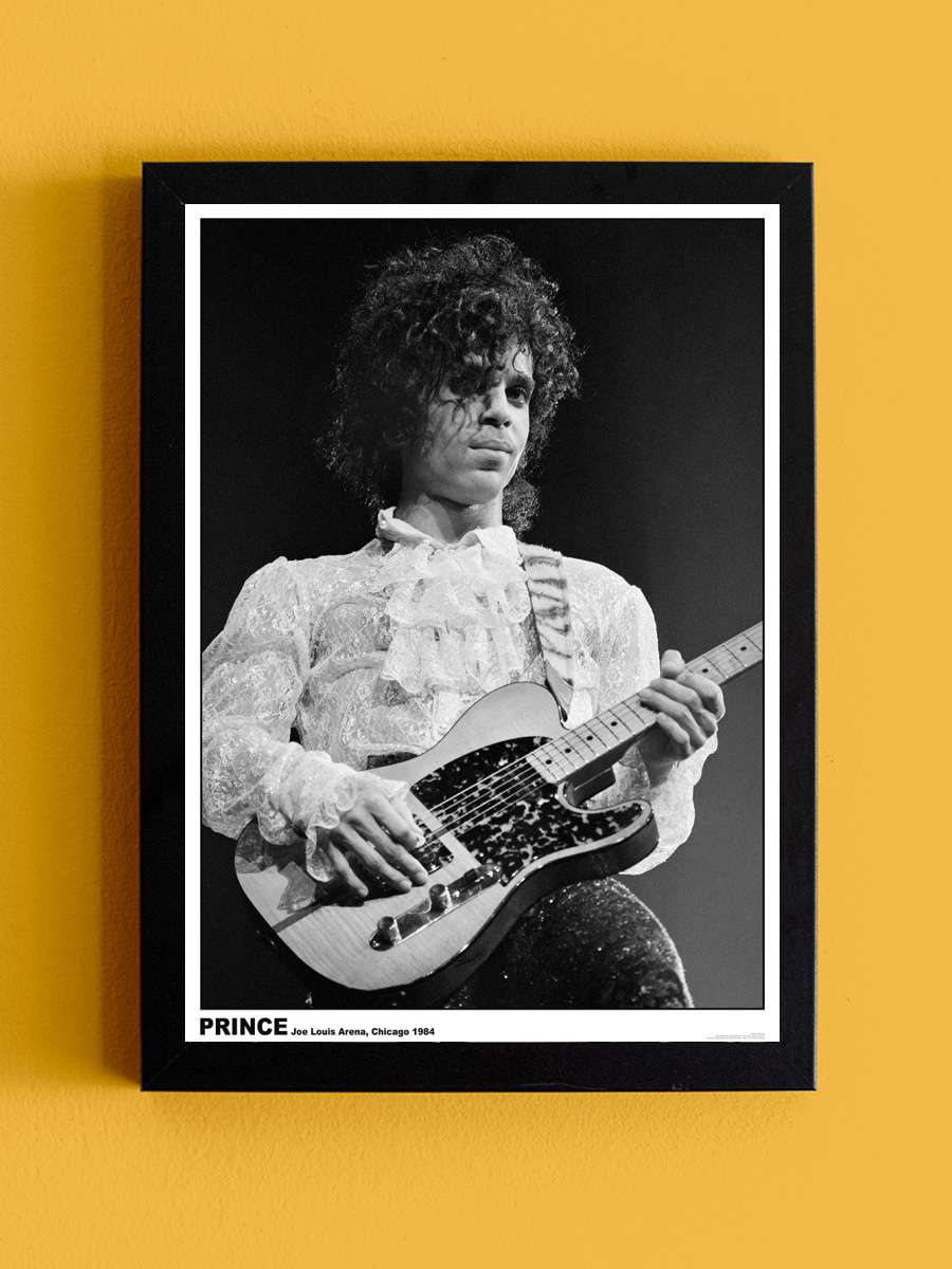 Prince - Telecaster Müzik Poster Tablo Siyah Çerçeveli Yüksek Kalite Müzik Duvar Tablo