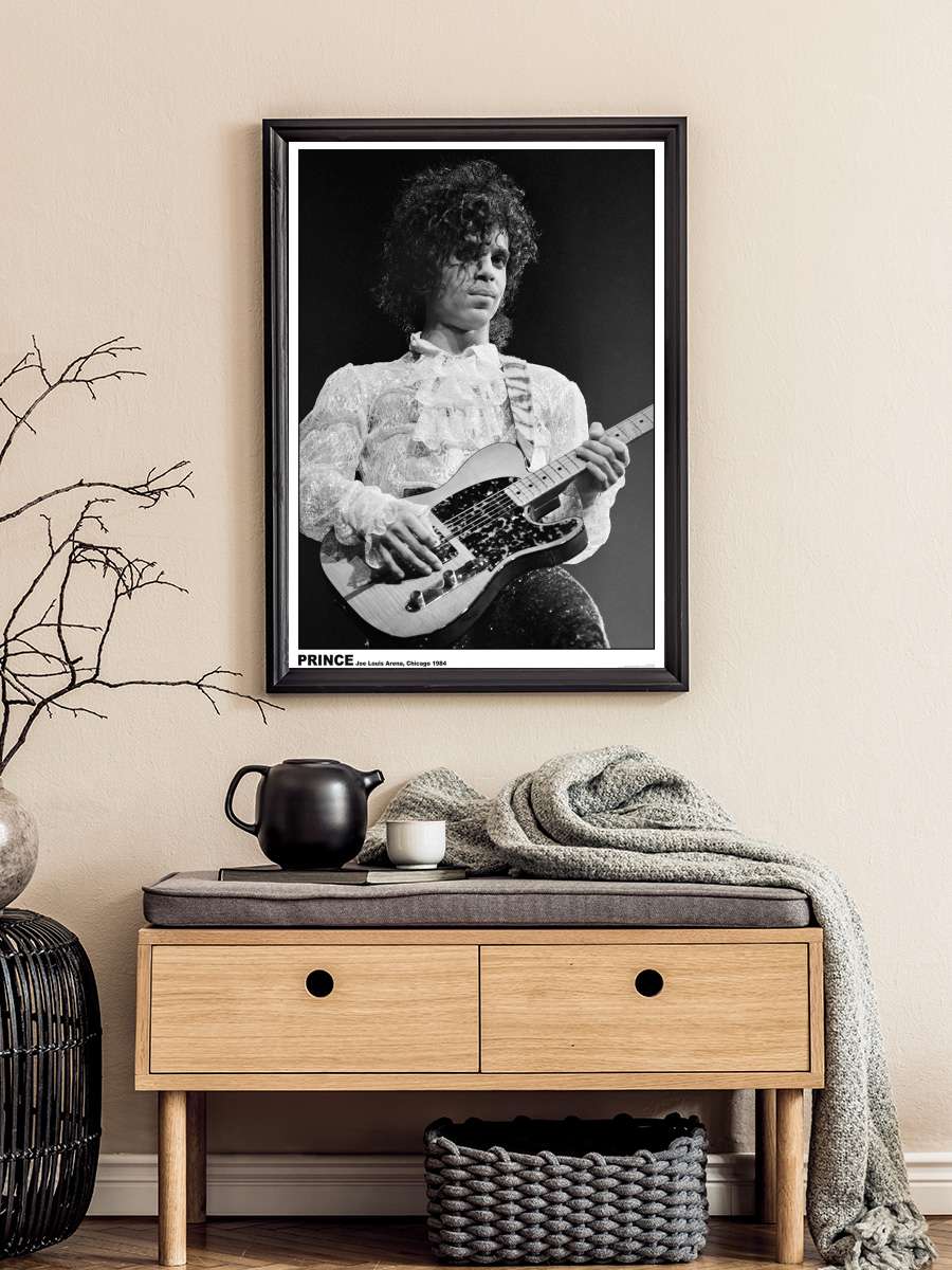 Prince - Telecaster Müzik Poster Tablo Siyah Çerçeveli Yüksek Kalite Müzik Duvar Tablo