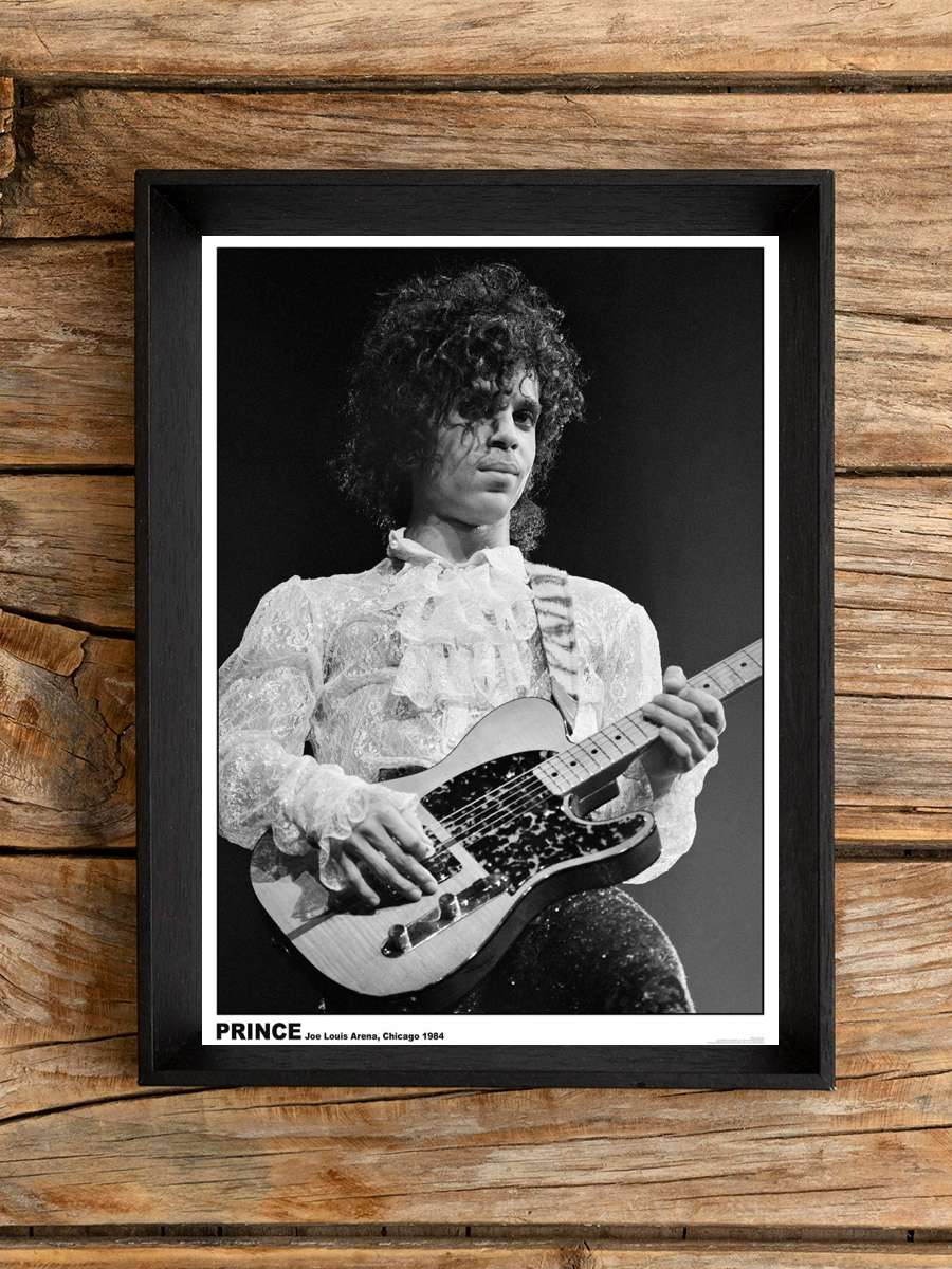 Prince - Telecaster Müzik Poster Tablo Siyah Çerçeveli Yüksek Kalite Müzik Duvar Tablo