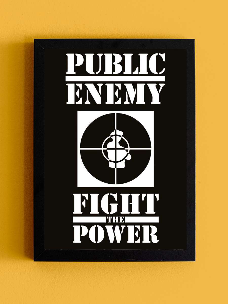 Public Enemy - Fight the Power Müzik Poster Tablo Siyah Çerçeveli Yüksek Kalite Müzik Duvar Tablo