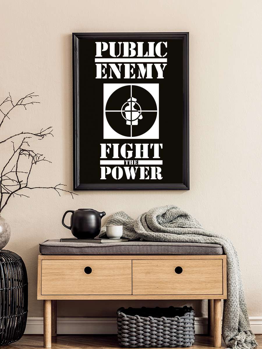 Public Enemy - Fight the Power Müzik Poster Tablo Siyah Çerçeveli Yüksek Kalite Müzik Duvar Tablo