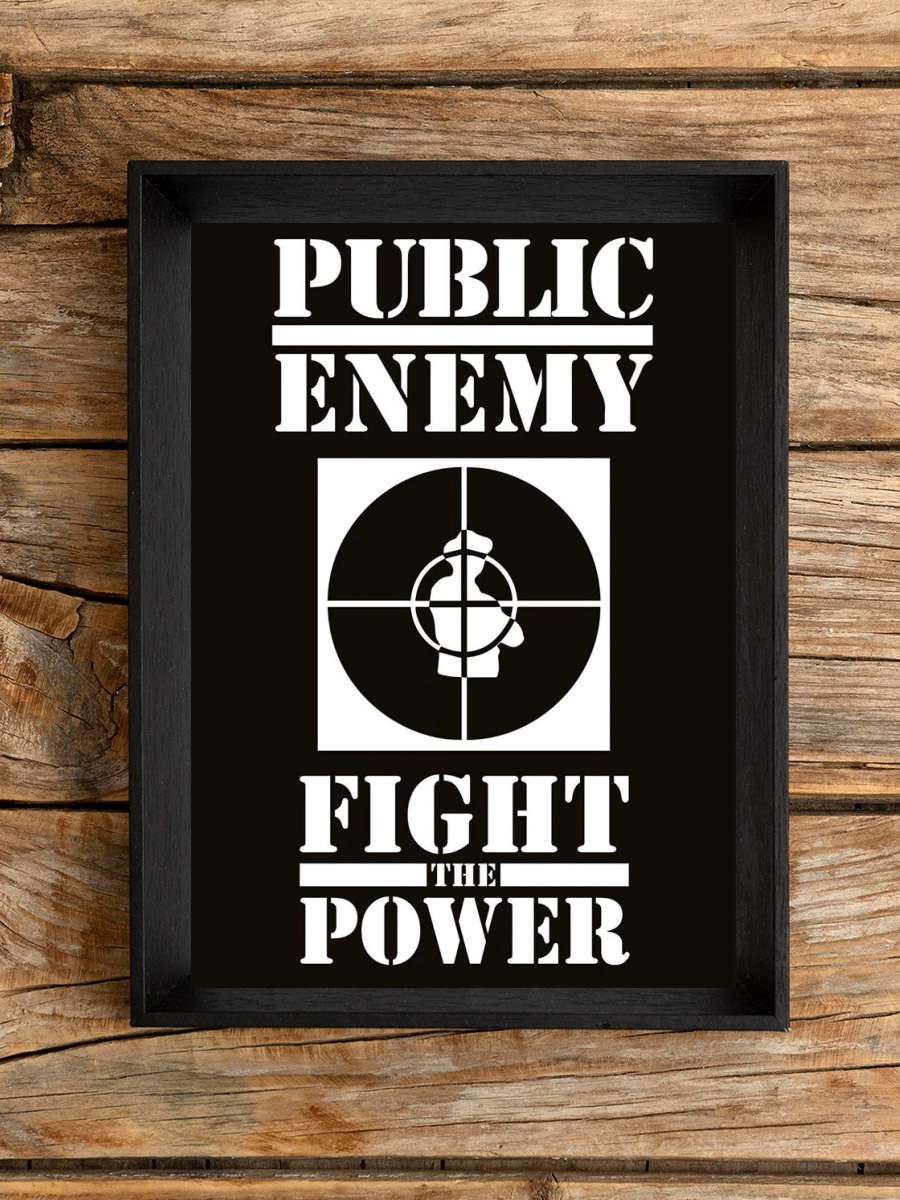 Public Enemy - Fight the Power Müzik Poster Tablo Siyah Çerçeveli Yüksek Kalite Müzik Duvar Tablo