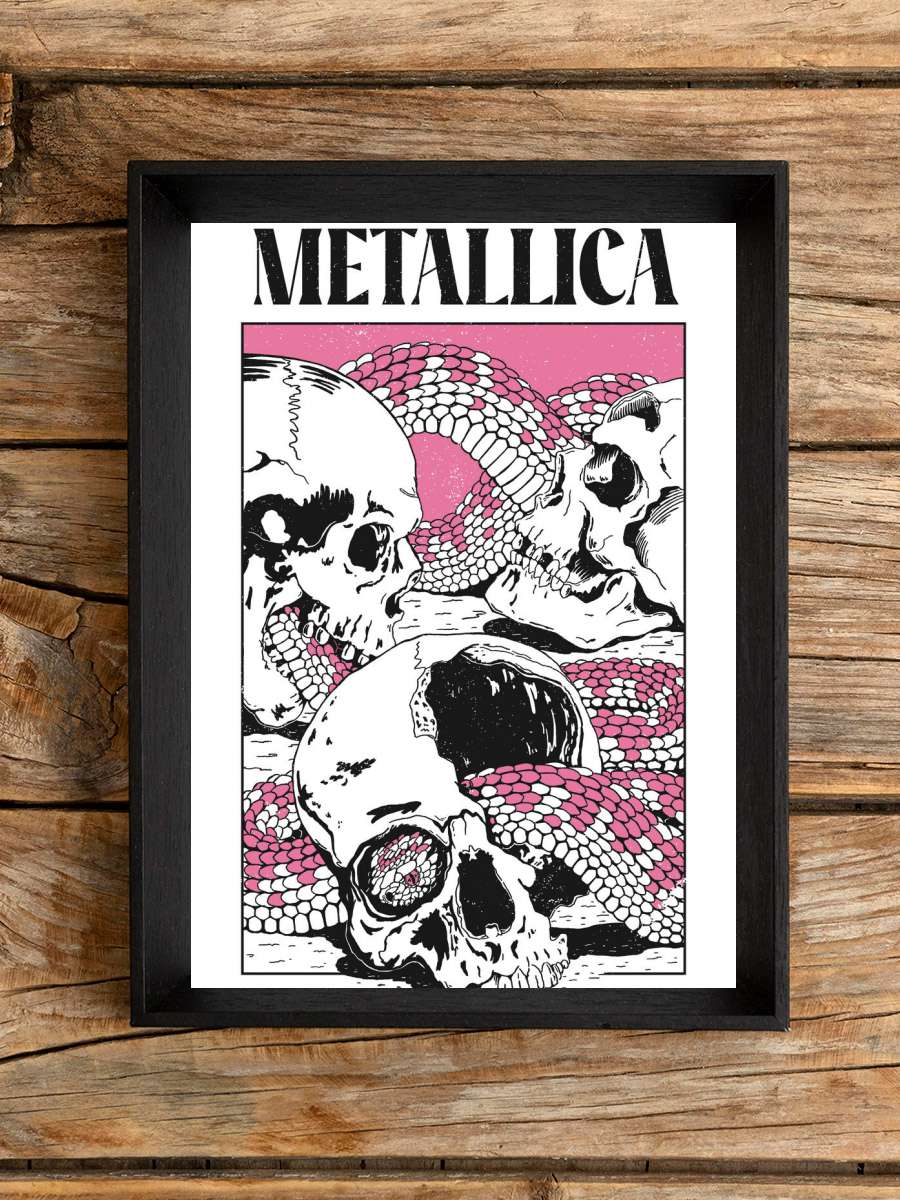 Metallica Poster Müzik Poster Tablo Siyah Çerçeveli Yüksek Kalite Müzik Duvar Tablo