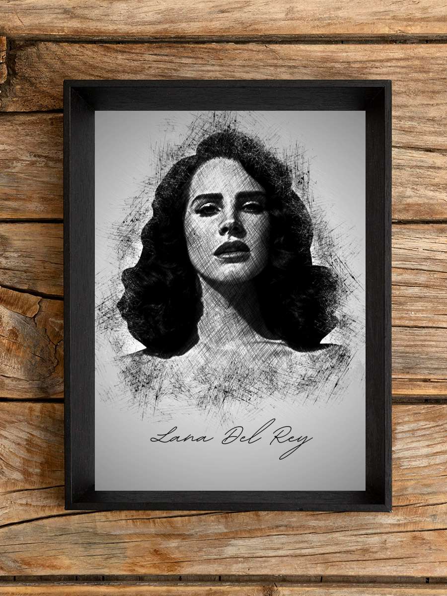 Lana Del R. Sketch Müzik Poster Tablo Siyah Çerçeveli Yüksek Kalite Müzik Duvar Tablo