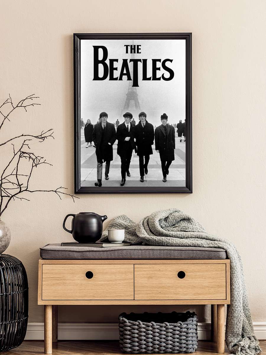 The Beatles - Eiffel Tower Müzik Poster Tablo Siyah Çerçeveli Yüksek Kalite Müzik Duvar Tablo