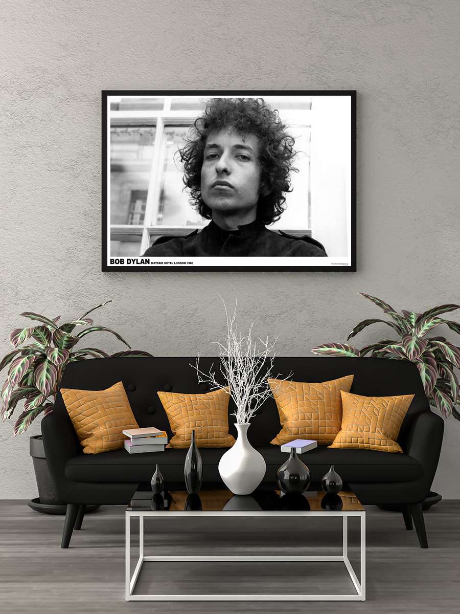 Bob Dylan - Mayfair Face Müzik Poster Tablo Siyah Çerçeveli Yüksek Kalite Müzik Duvar Tablo