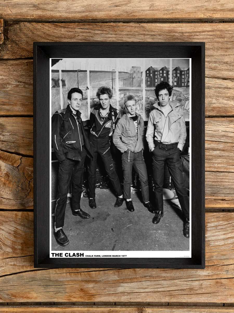 The Clash - London 1977 Müzik Poster Tablo Siyah Çerçeveli Yüksek Kalite Müzik Duvar Tablo