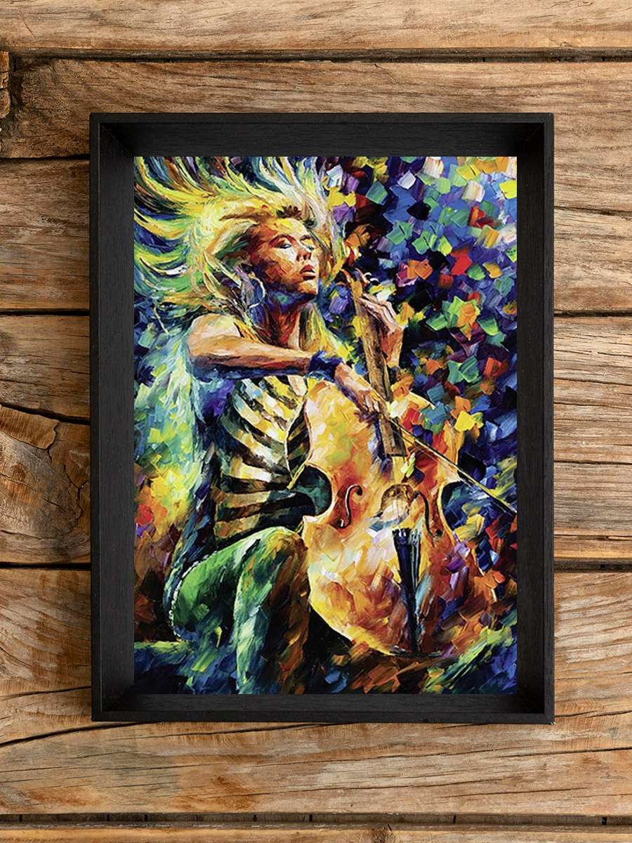 Leonid Afremov - Rhapsody Müzik Poster Tablo Siyah Çerçeveli Yüksek Kalite Müzik Duvar Tablo