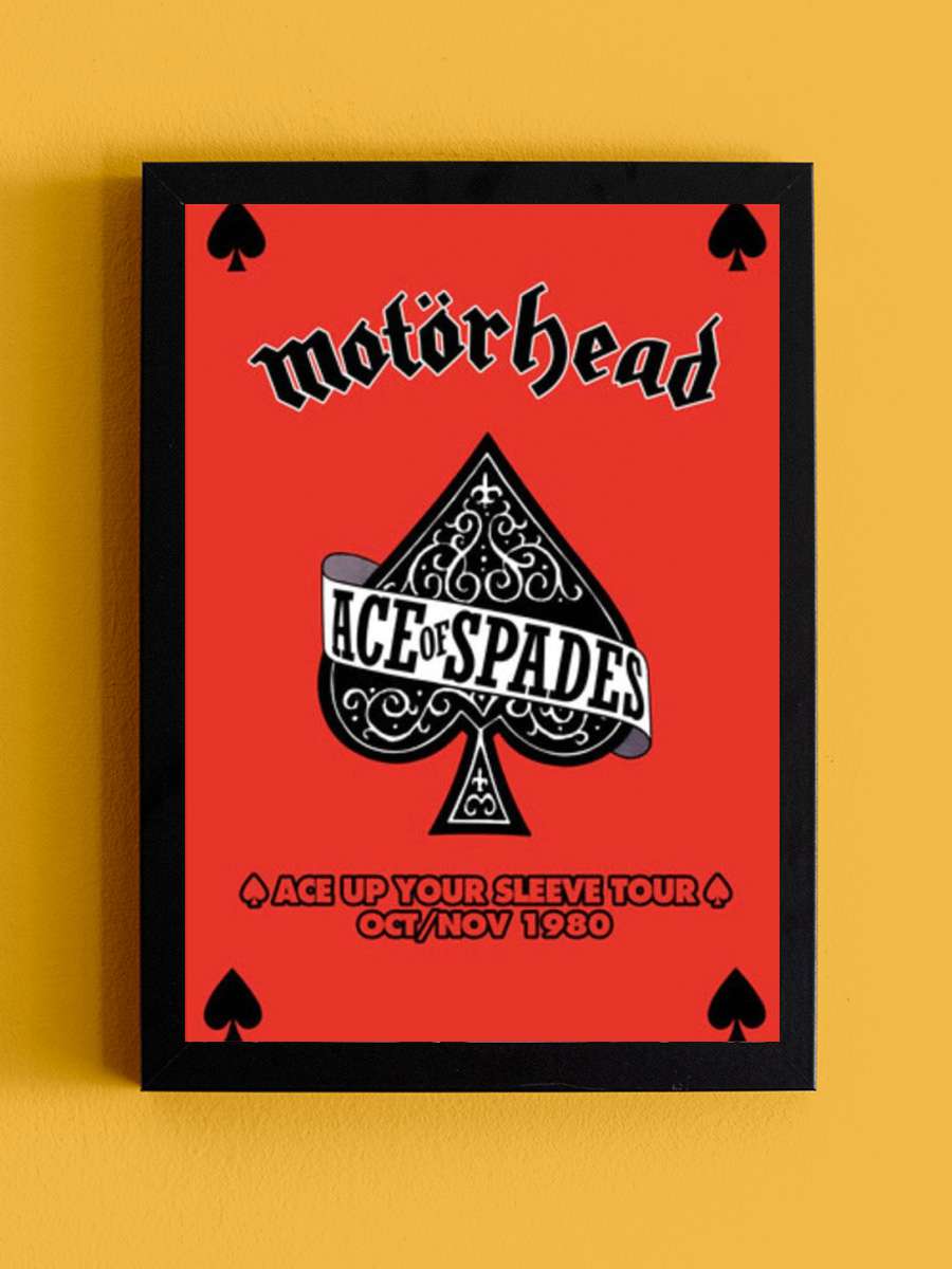 Motorhead - Ace Up Your Sleeve Tour Müzik Poster Tablo Siyah Çerçeveli Yüksek Kalite Müzik Duvar Tablo