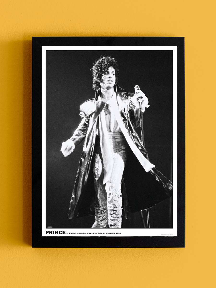 Prince - Joe Louis Arena, Chichago Müzik Poster Tablo Siyah Çerçeveli Yüksek Kalite Müzik Duvar Tablo