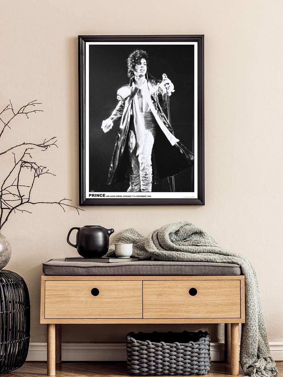 Prince - Joe Louis Arena, Chichago Müzik Poster Tablo Siyah Çerçeveli Yüksek Kalite Müzik Duvar Tablo