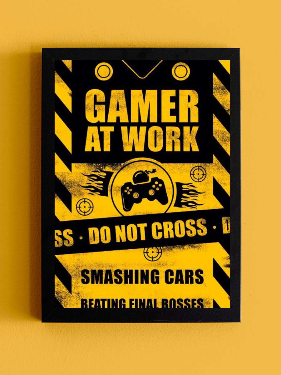 Gamer at Work Müzik Poster Tablo Siyah Çerçeveli Yüksek Kalite Müzik Duvar Tablo