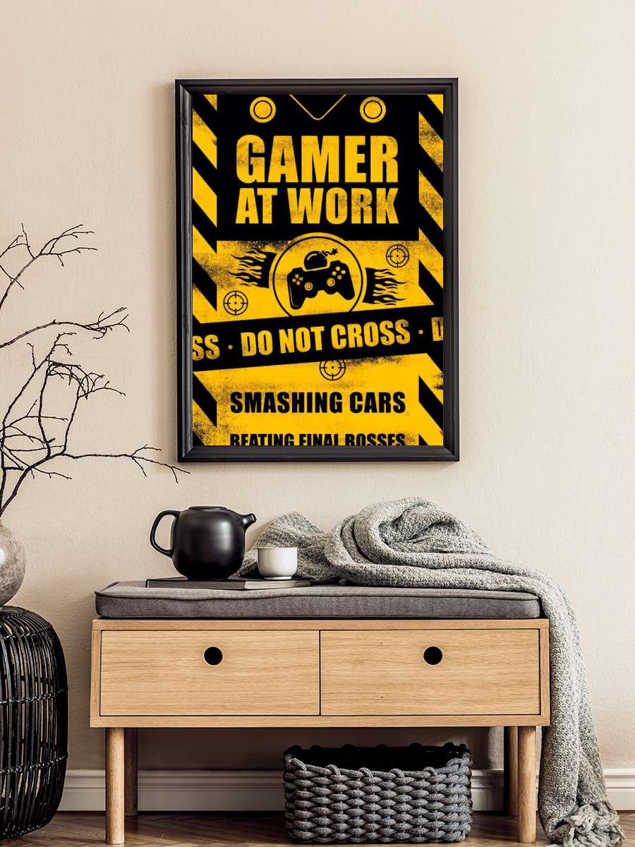 Gamer at Work Müzik Poster Tablo Siyah Çerçeveli Yüksek Kalite Müzik Duvar Tablo