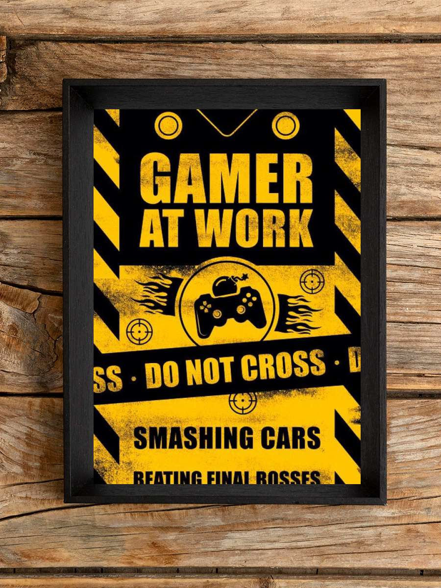 Gamer at Work Müzik Poster Tablo Siyah Çerçeveli Yüksek Kalite Müzik Duvar Tablo