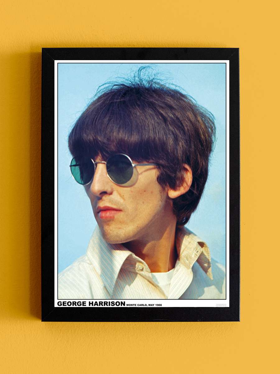 George Harrison Monte - Carlo Müzik Poster Tablo Siyah Çerçeveli Yüksek Kalite Müzik Duvar Tablo