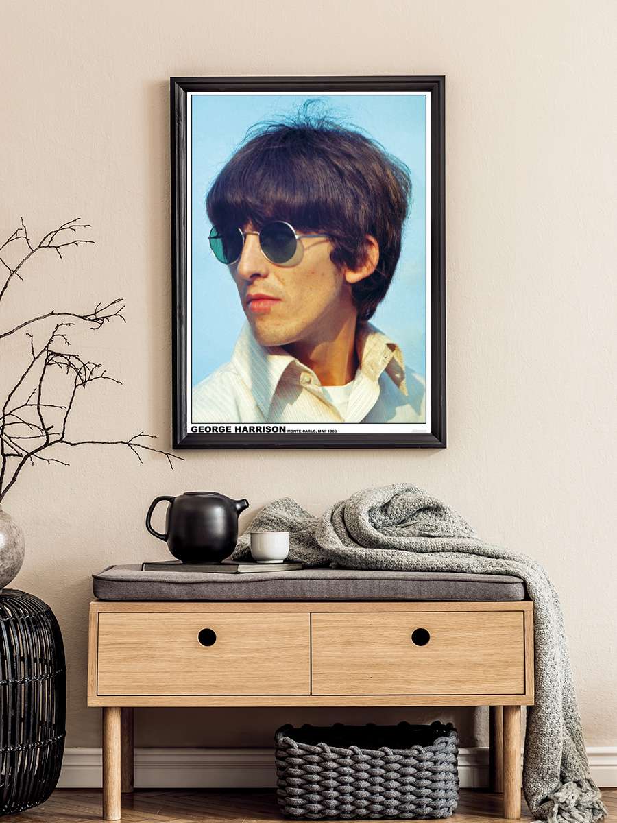 George Harrison Monte - Carlo Müzik Poster Tablo Siyah Çerçeveli Yüksek Kalite Müzik Duvar Tablo