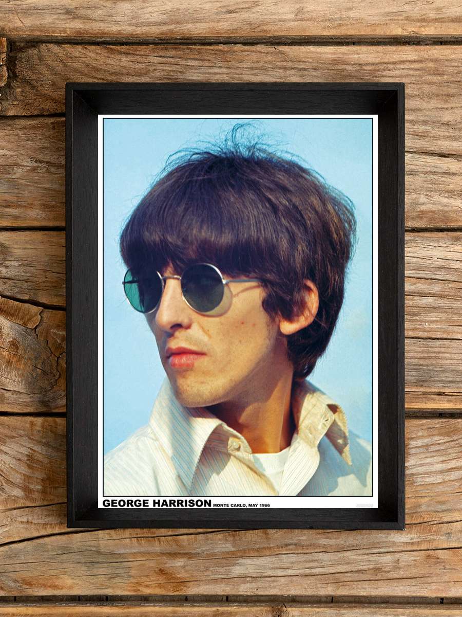 George Harrison Monte - Carlo Müzik Poster Tablo Siyah Çerçeveli Yüksek Kalite Müzik Duvar Tablo