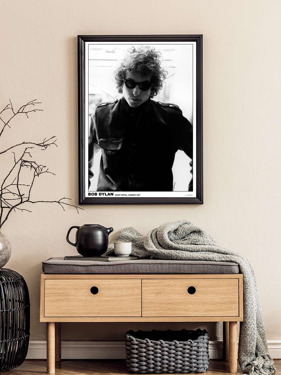 Bob Dylan - Savoy Hotel 1967 Müzik Poster Tablo Siyah Çerçeveli Yüksek Kalite Müzik Duvar Tablo