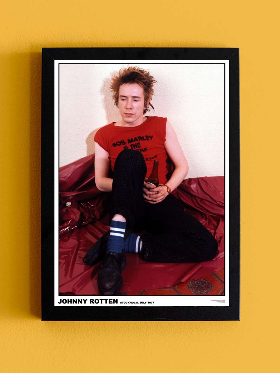 Johnny Rotten - Stockholm 1977 Müzik Poster Tablo Siyah Çerçeveli Yüksek Kalite Müzik Duvar Tablo