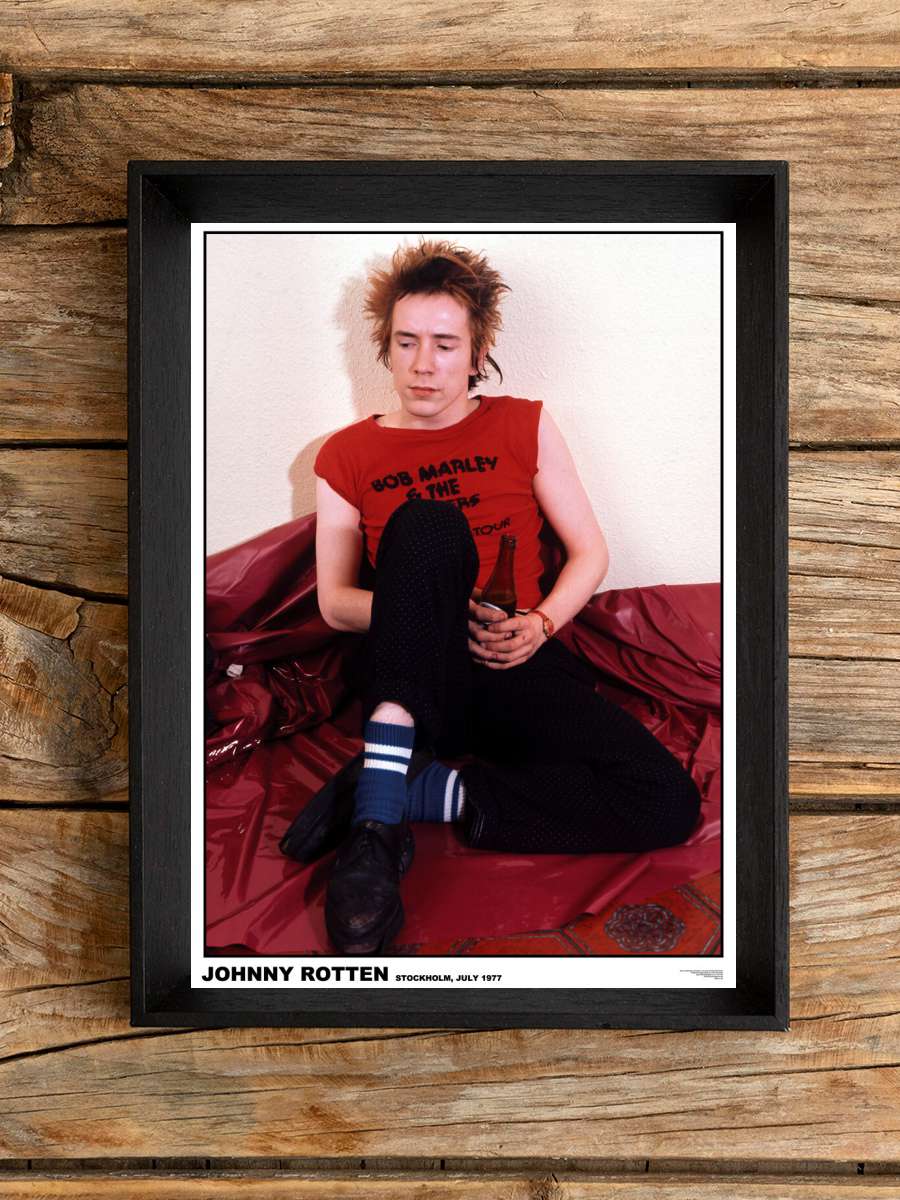 Johnny Rotten - Stockholm 1977 Müzik Poster Tablo Siyah Çerçeveli Yüksek Kalite Müzik Duvar Tablo