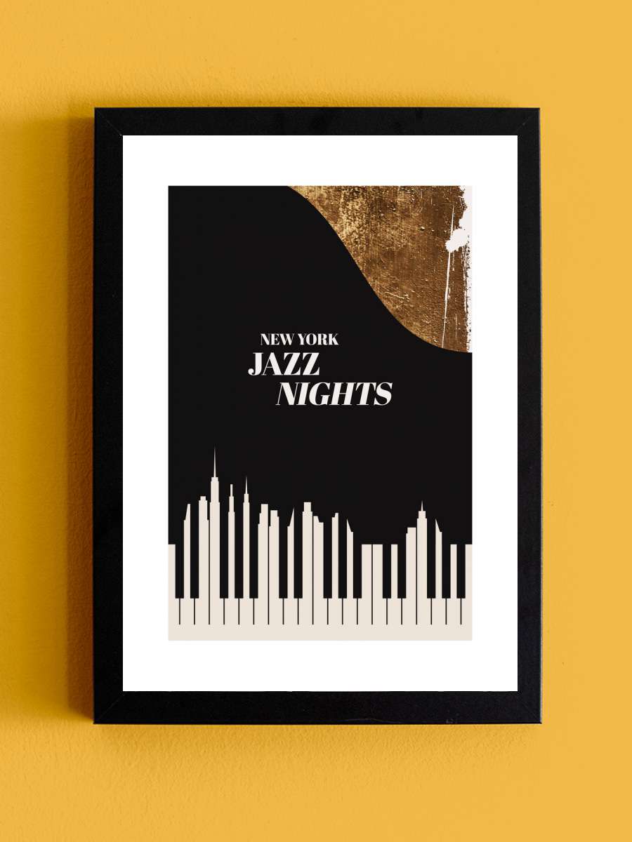 Kubistika - NY Jazz Müzik Poster Tablo Siyah Çerçeveli Yüksek Kalite Müzik Duvar Tablo