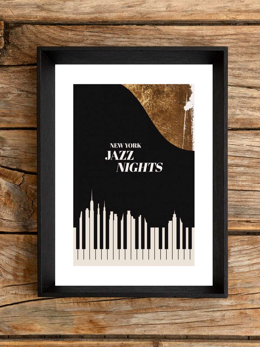 Kubistika - NY Jazz Müzik Poster Tablo Siyah Çerçeveli Yüksek Kalite Müzik Duvar Tablo