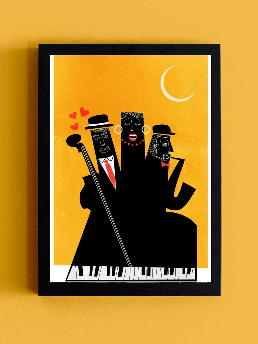 Casablanca Jazz YELLOW Müzik Poster Tablo Siyah Çerçeveli Yüksek Kalite Müzik Duvar Tablo