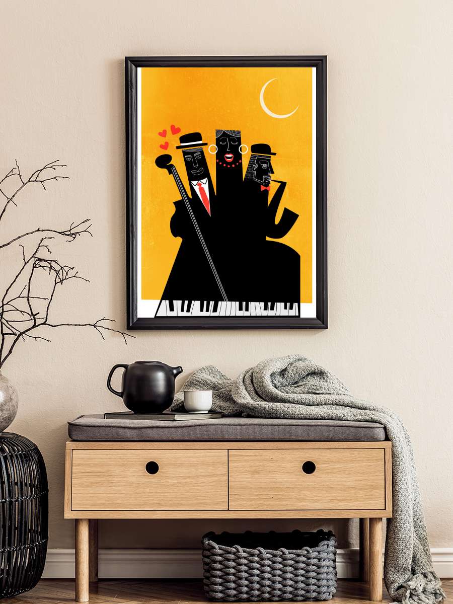 Casablanca Jazz YELLOW Müzik Poster Tablo Siyah Çerçeveli Yüksek Kalite Müzik Duvar Tablo