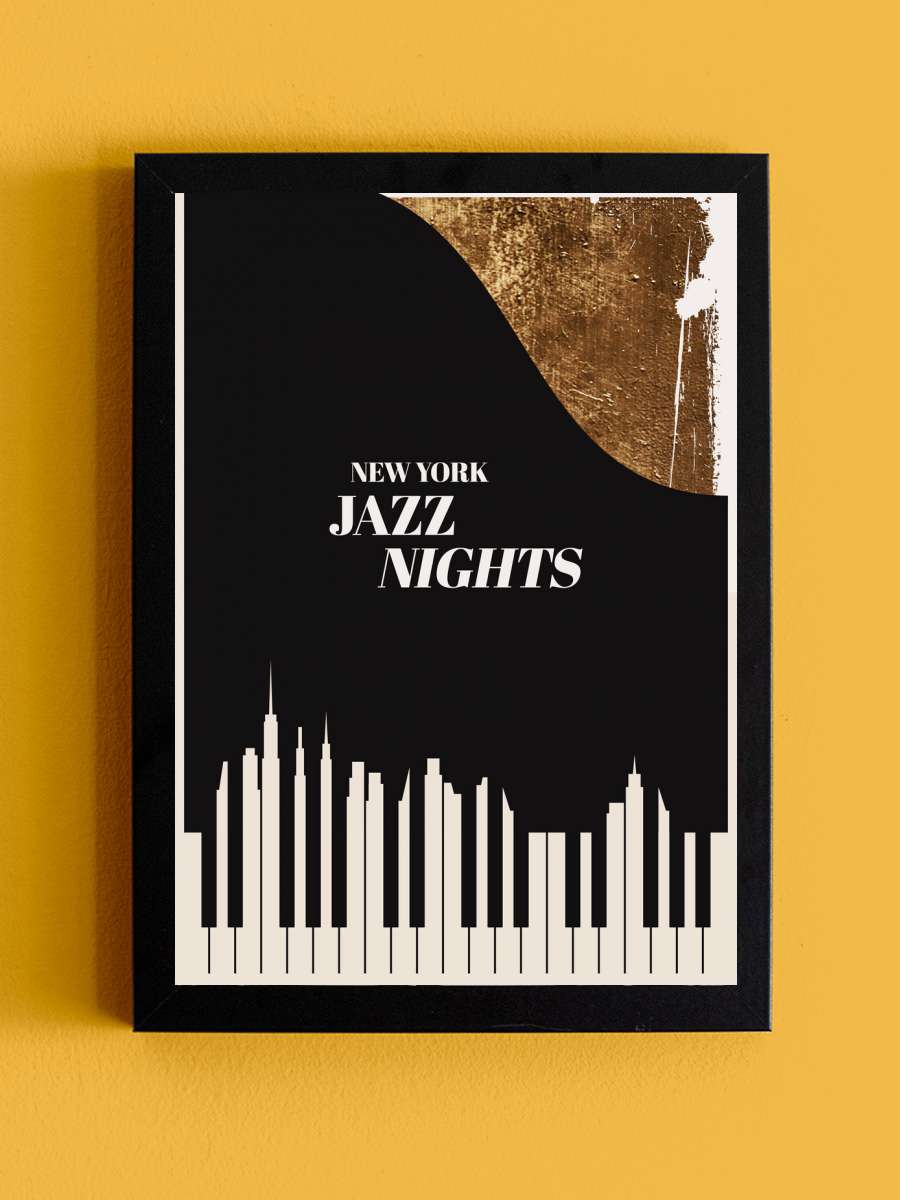 Jazz Nights Müzik Poster Tablo Siyah Çerçeveli Yüksek Kalite Müzik Duvar Tablo