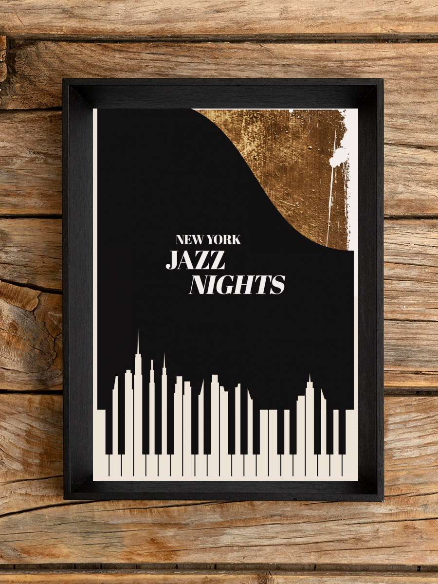 Jazz Nights Müzik Poster Tablo Siyah Çerçeveli Yüksek Kalite Müzik Duvar Tablo