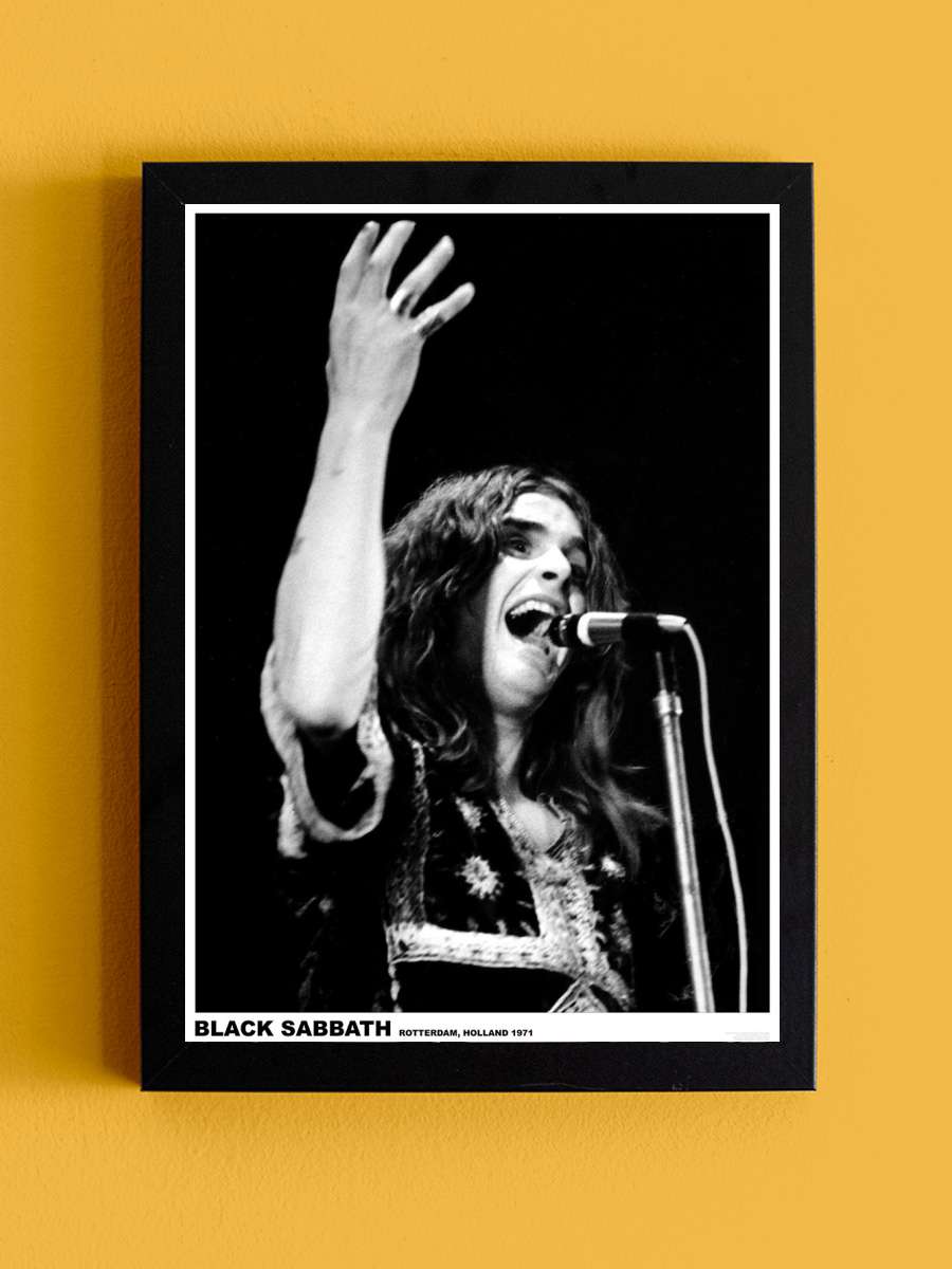 Black Sabbath (Ozzy Osbourne) - Rotterdam,… Müzik Poster Tablo Siyah Çerçeveli Yüksek Kalite Müzik Duvar Tablo