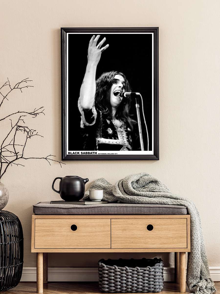 Black Sabbath (Ozzy Osbourne) - Rotterdam,… Müzik Poster Tablo Siyah Çerçeveli Yüksek Kalite Müzik Duvar Tablo