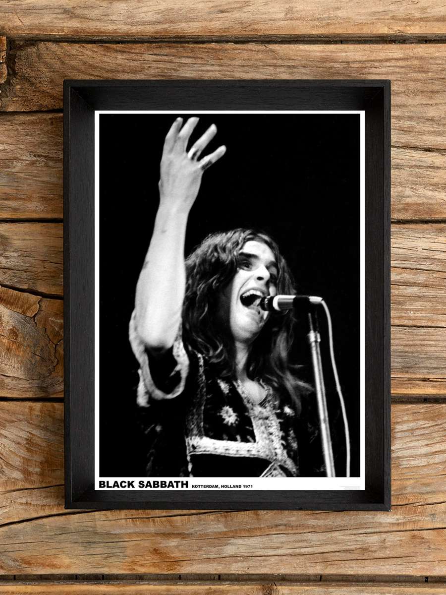 Black Sabbath (Ozzy Osbourne) - Rotterdam,… Müzik Poster Tablo Siyah Çerçeveli Yüksek Kalite Müzik Duvar Tablo