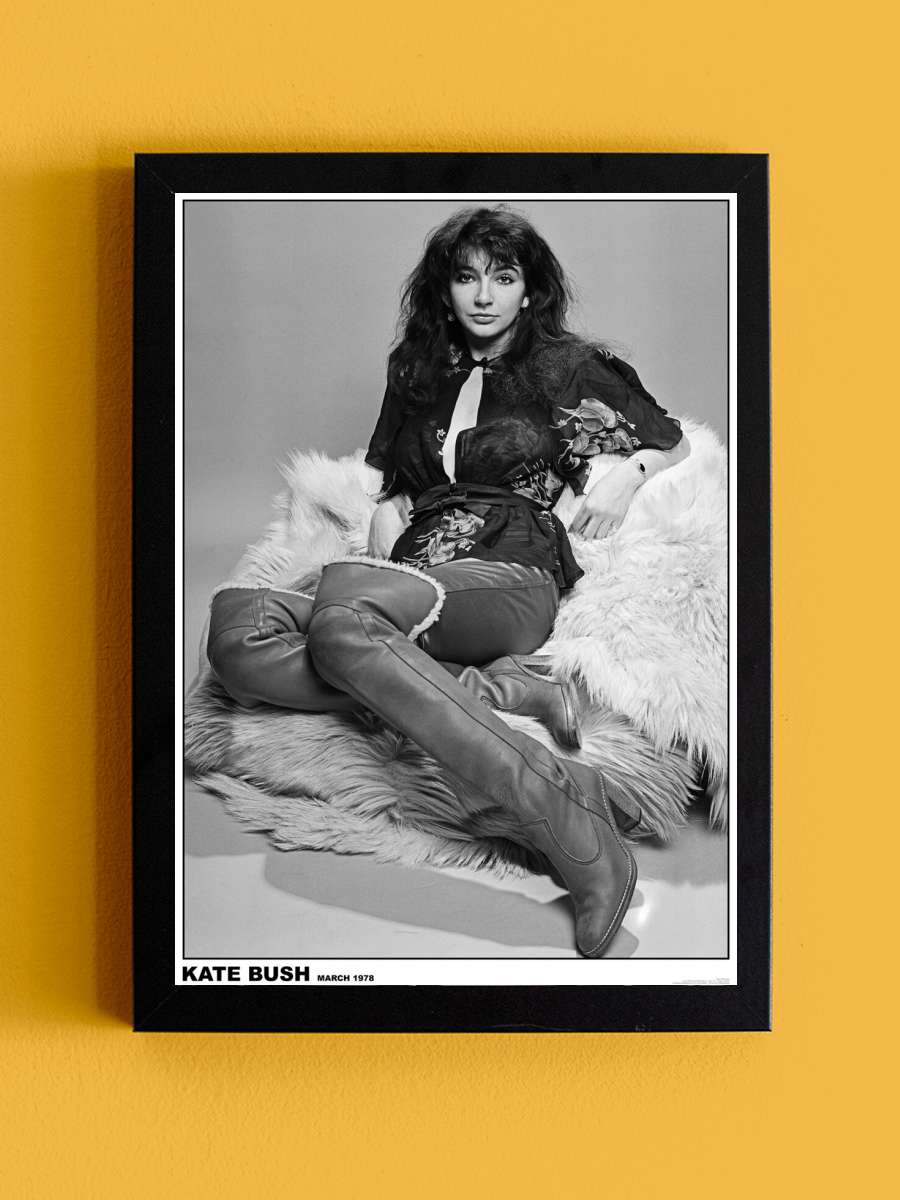 Kate Bush - London March 1978 Müzik Poster Tablo Siyah Çerçeveli Yüksek Kalite Müzik Duvar Tablo