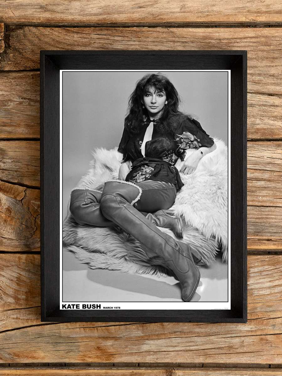 Kate Bush - London March 1978 Müzik Poster Tablo Siyah Çerçeveli Yüksek Kalite Müzik Duvar Tablo