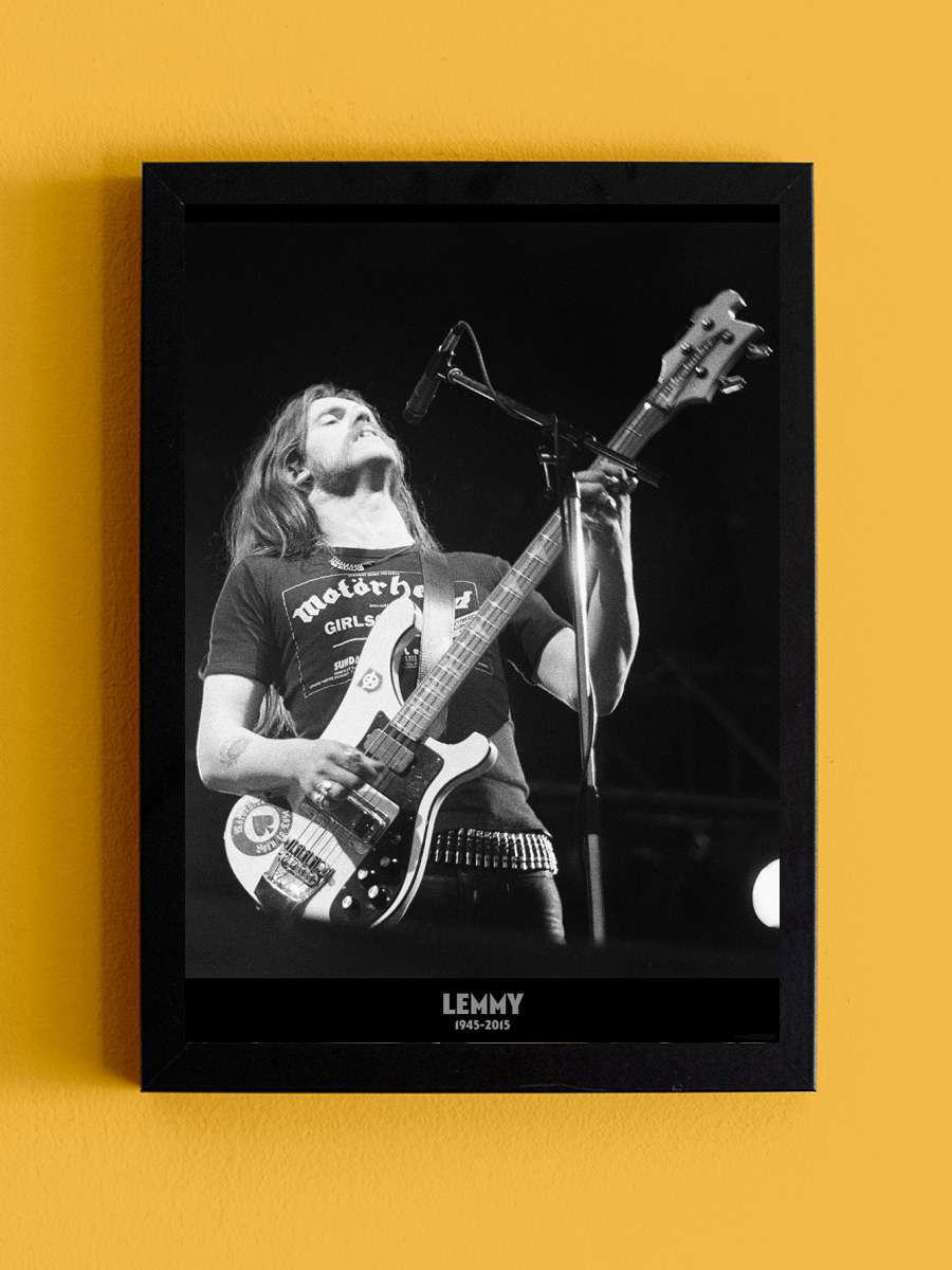 Lemmy - 1945 2015 Müzik Poster Tablo Siyah Çerçeveli Yüksek Kalite Müzik Duvar Tablo