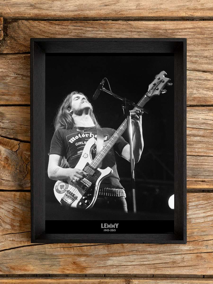 Lemmy - 1945 2015 Müzik Poster Tablo Siyah Çerçeveli Yüksek Kalite Müzik Duvar Tablo