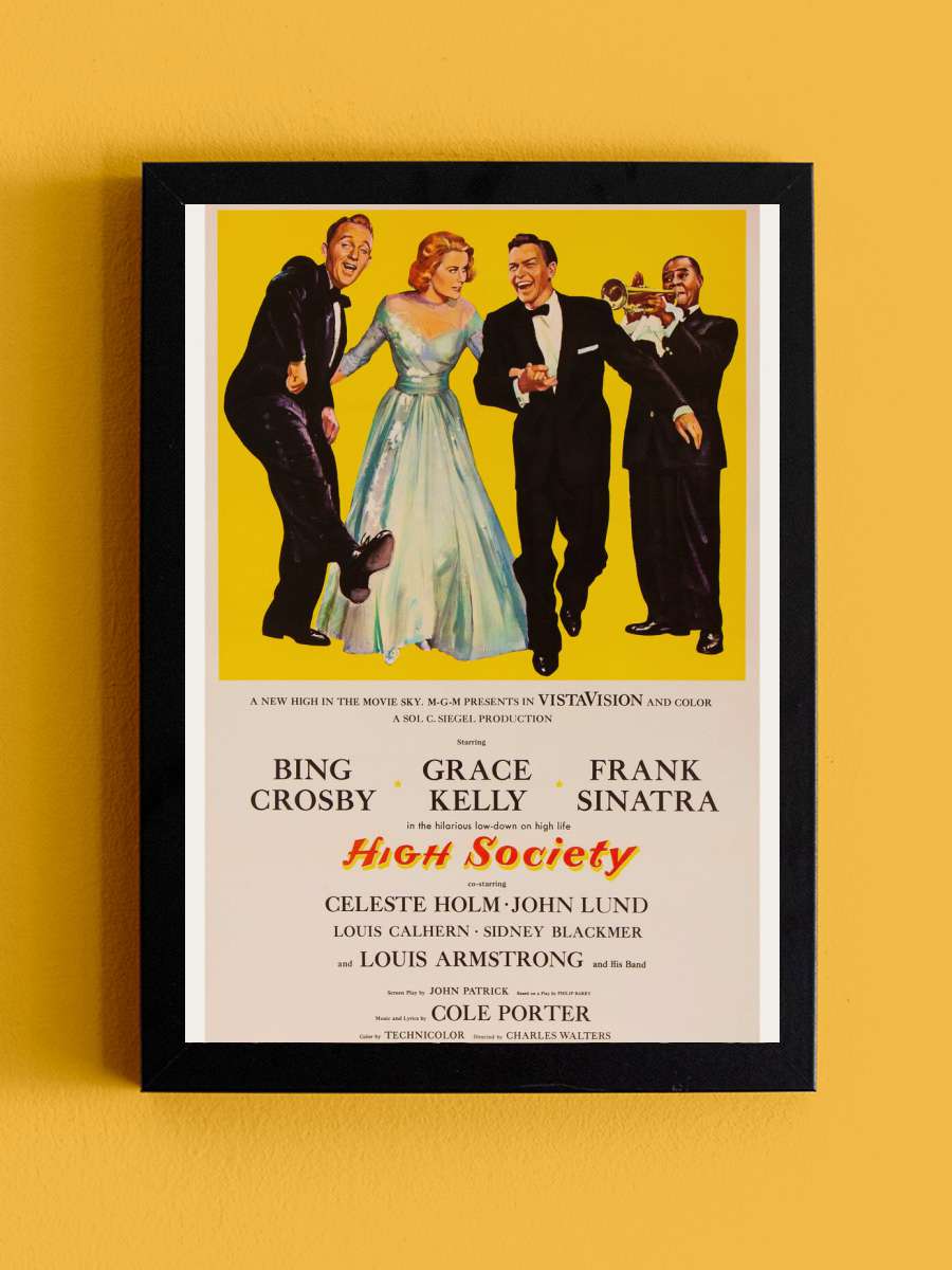 High Society with Bing Crosby,… Crosby, Grace Kelly & Frank… Müzik Poster Tablo Siyah Çerçeveli Yüksek Kalite Müzik Duvar Tablo