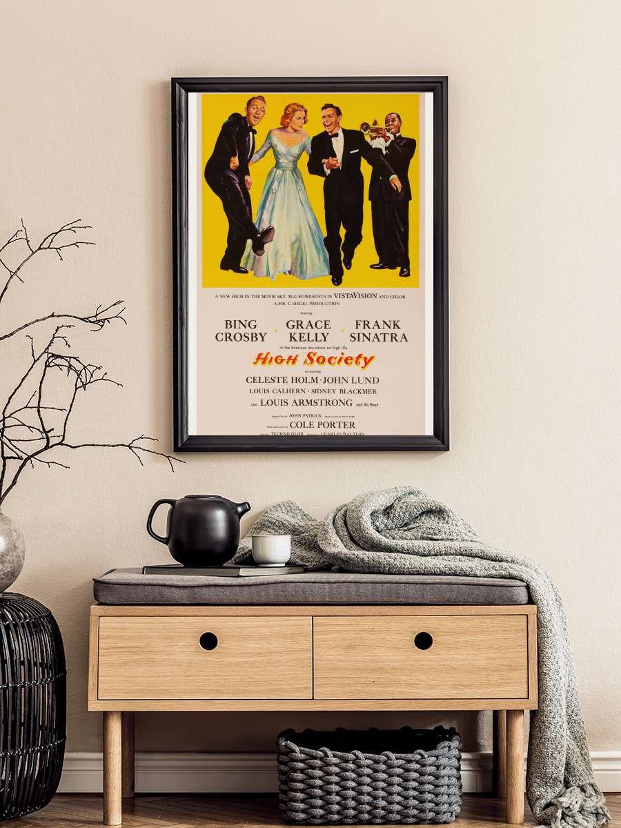 High Society with Bing Crosby,… Crosby, Grace Kelly & Frank… Müzik Poster Tablo Siyah Çerçeveli Yüksek Kalite Müzik Duvar Tablo