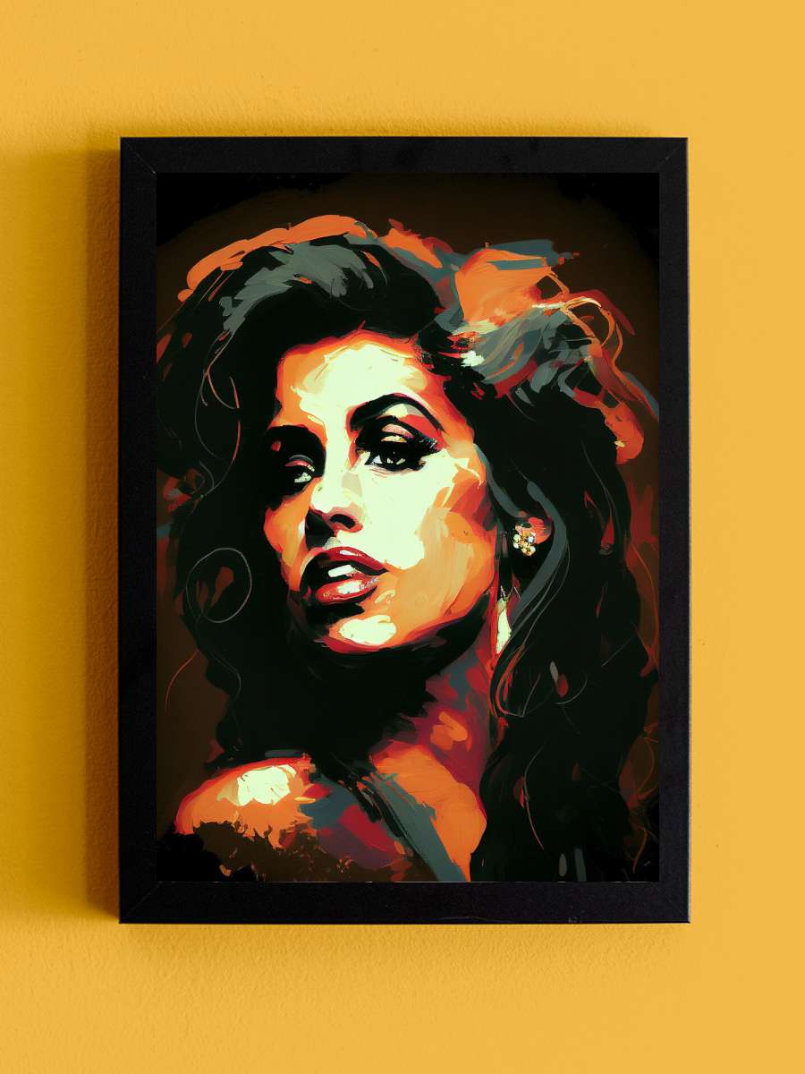 Amy Pop art style Müzik Poster Tablo Siyah Çerçeveli Yüksek Kalite Müzik Duvar Tablo