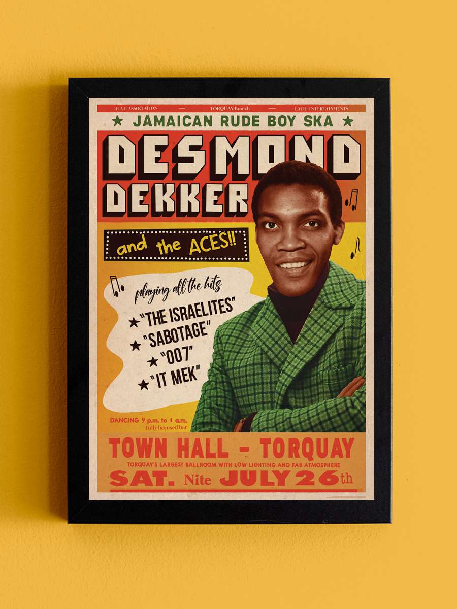 Desmond Dekker Müzik Poster Tablo Siyah Çerçeveli Yüksek Kalite Müzik Duvar Tablo