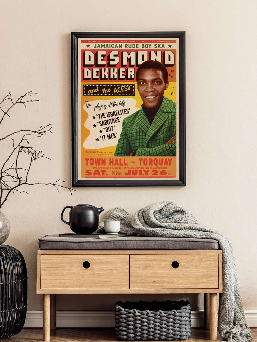 Desmond Dekker Müzik Poster Tablo Siyah Çerçeveli Yüksek Kalite Müzik Duvar Tablo