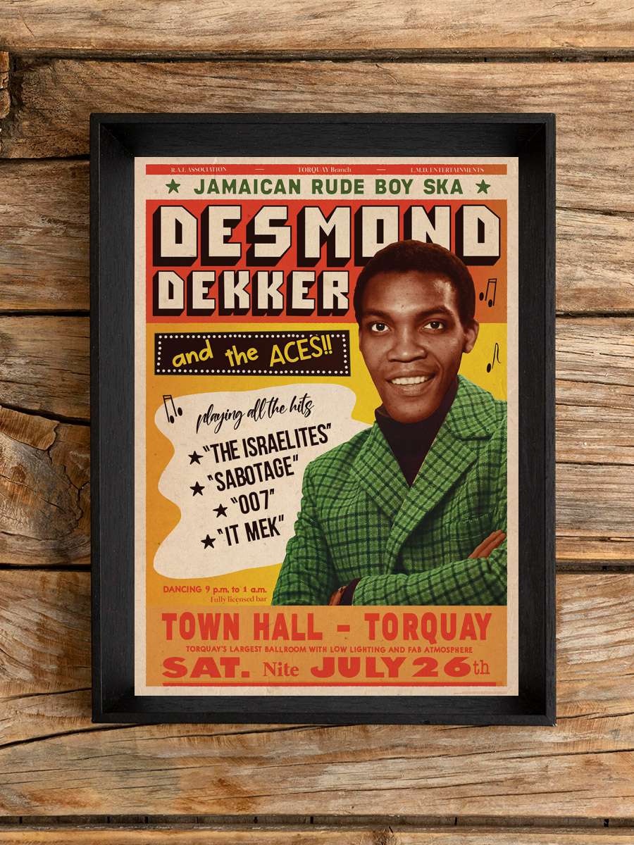 Desmond Dekker Müzik Poster Tablo Siyah Çerçeveli Yüksek Kalite Müzik Duvar Tablo