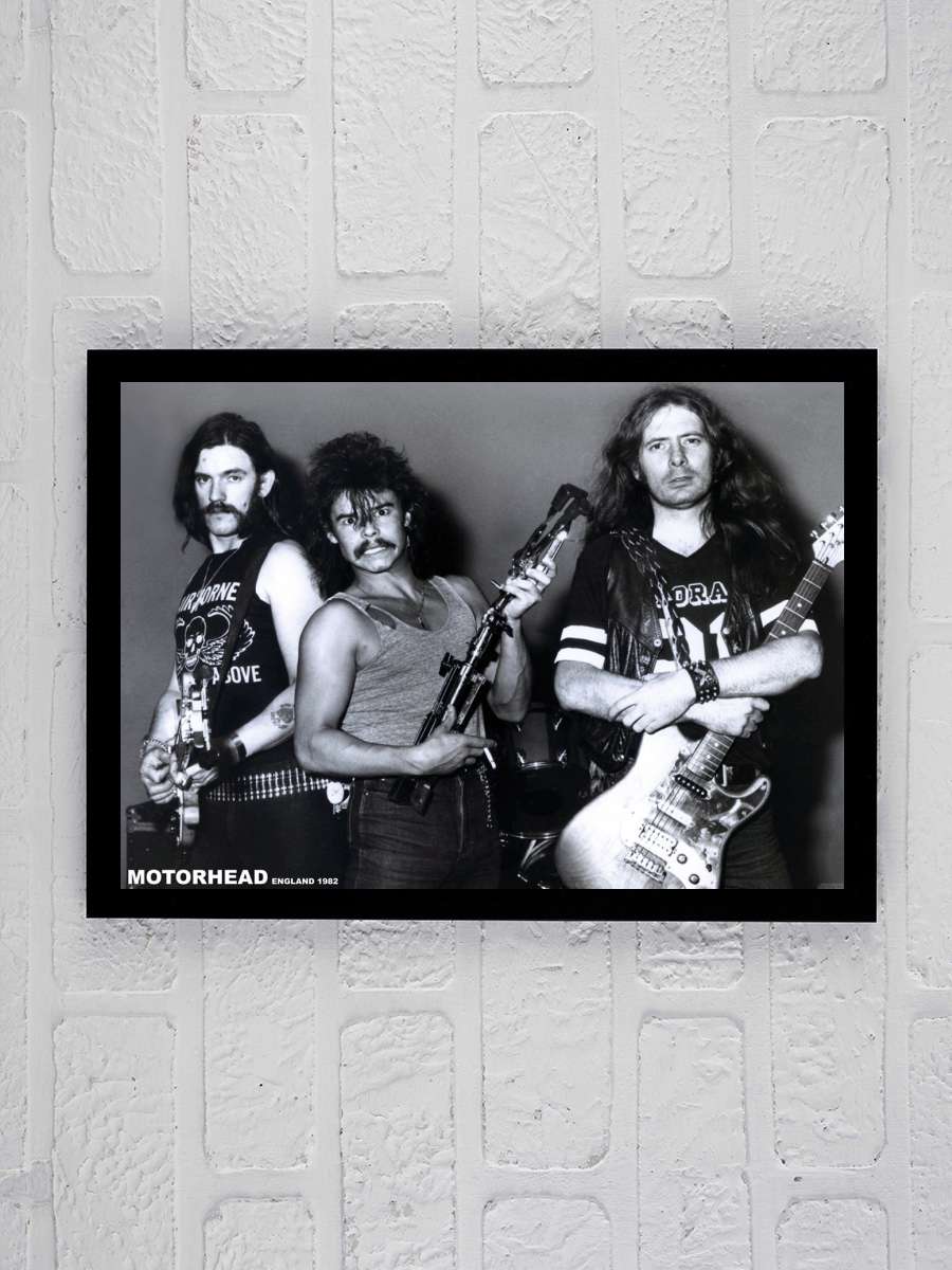 Motorhead - Poster Müzik Poster Tablo Siyah Çerçeveli Yüksek Kalite Müzik Duvar Tablo