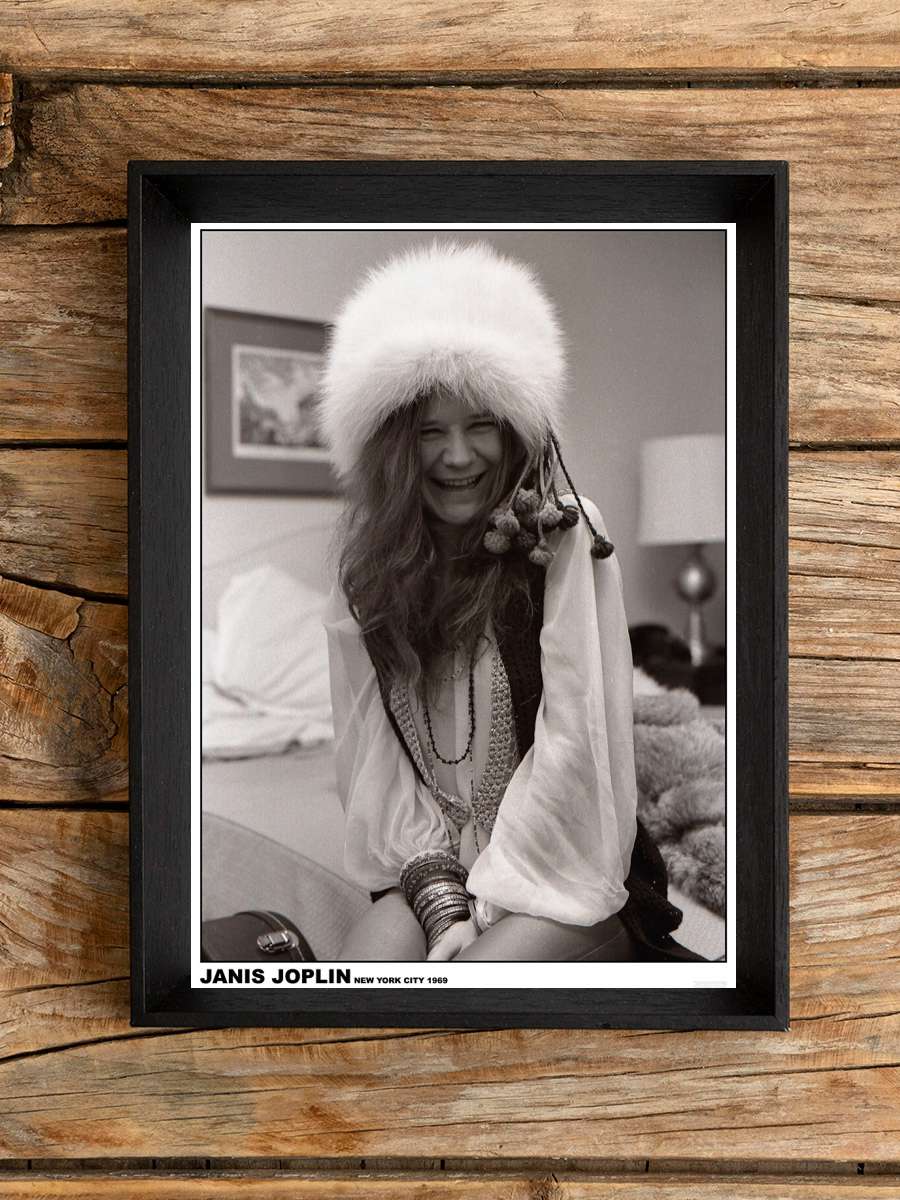 Janis Joplin - New York Hotel, December, 19 1969 Müzik Poster Tablo Siyah Çerçeveli Yüksek Kalite Müzik Duvar Tablo