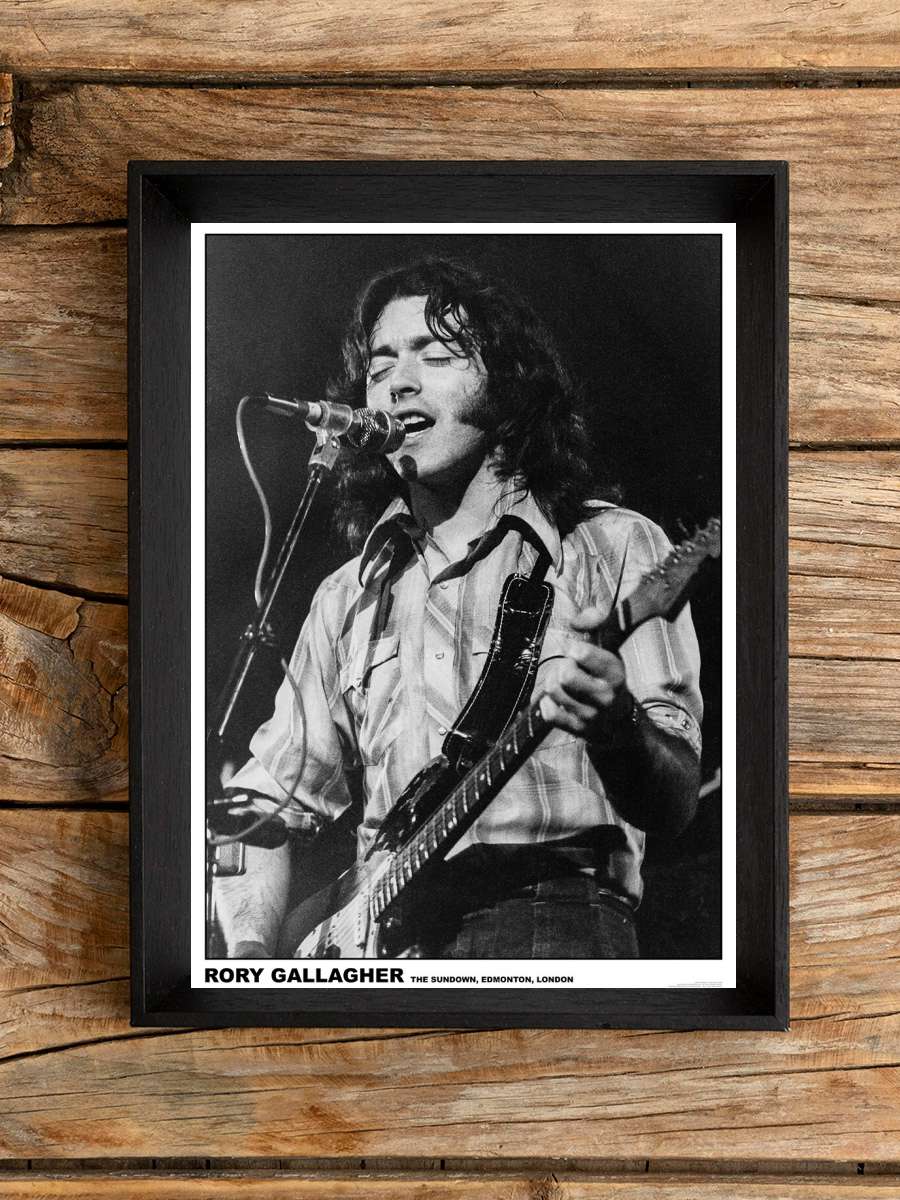 Rory Gallagher - Sundown, Edmonton Müzik Poster Tablo Siyah Çerçeveli Yüksek Kalite Müzik Duvar Tablo