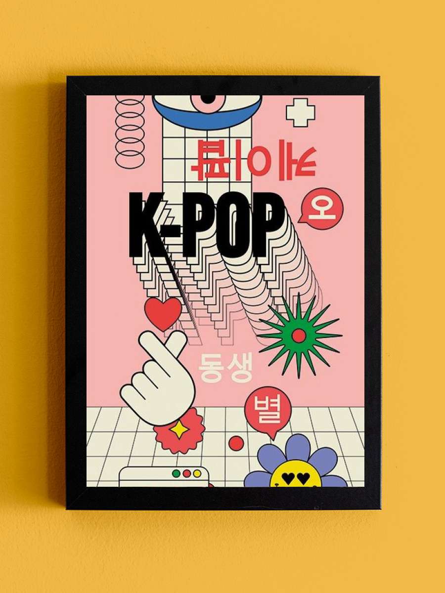 K-POP Müzik Poster Tablo Siyah Çerçeveli Yüksek Kalite Müzik Duvar Tablo