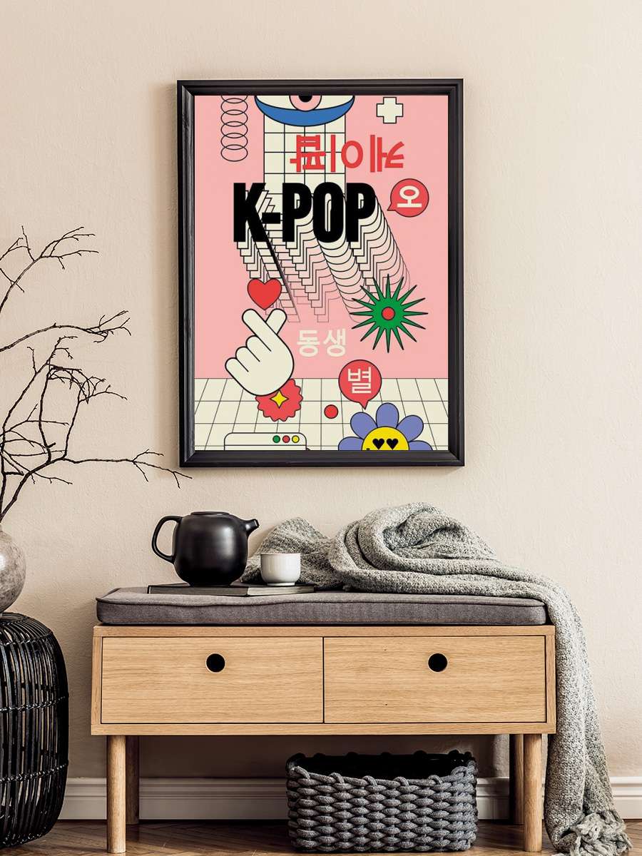 K-POP Müzik Poster Tablo Siyah Çerçeveli Yüksek Kalite Müzik Duvar Tablo